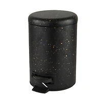 Elle Décor Black Speckled Design Step Bin with Lid Trash Can