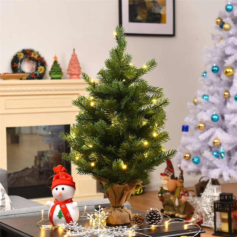 Costway 2ft. Pre‑Lit Tabletop Fir Artificial Christmas Tree with Timer LED Lights