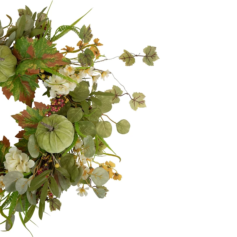 24" Pumpkins & Berries Artificial Fall Harvest Twig Wreath