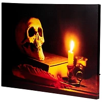 Antique Candle & Skull LED Canvas Wall Art