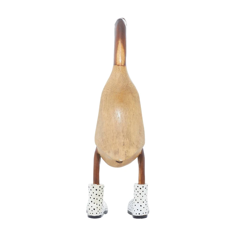 Brown Bamboo Coastal Duck Sculpture Set