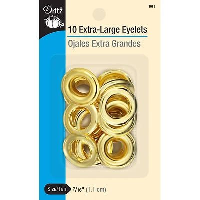 Dritz® 7/16'' Brass Extra-Large Eyelets, 10 Sets