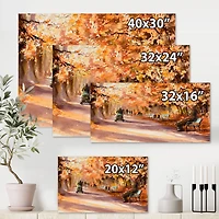 Designart - Road In The Park In Sunny Autumn Day