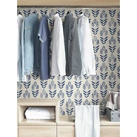 NuWallpaper Blue Folk Tulip Peel & Stick Wallpaper