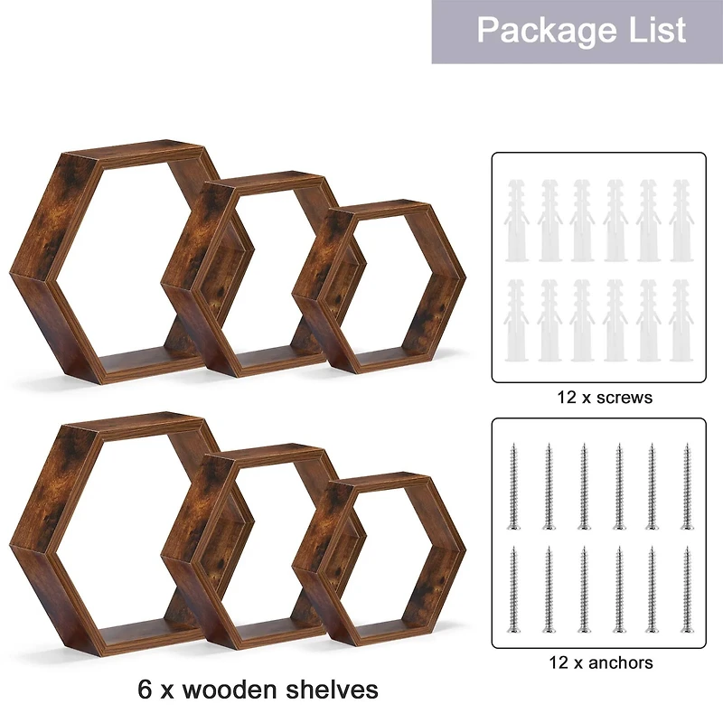 NEX™ Hexagon Floating Shelf Set