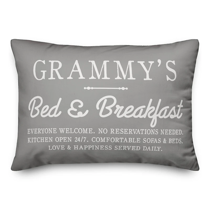 Grammy's Bed & Breakfast Throw Pillow