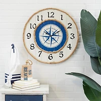 Blue MDF Nautical Wall Clock 24" x 24" x 2"