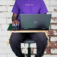 Mind Reader 21.2" Adjustable Bamboo Lap Desk Breakfast Table with Foldable Legs