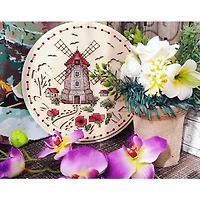 MP Studia Rural Mill Cross Stitch On Wood Kit