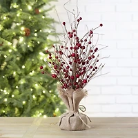 Glitzhome® Christmas Red Berry Table Tree