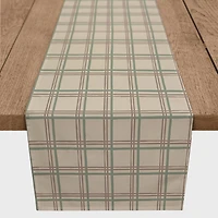 90" Brown Holiday Plaid Cotton Twill Runner