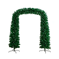 8ft. Pre-Lit Pine Artificial Christmas Tree Archway, Warm White LED Lights 
