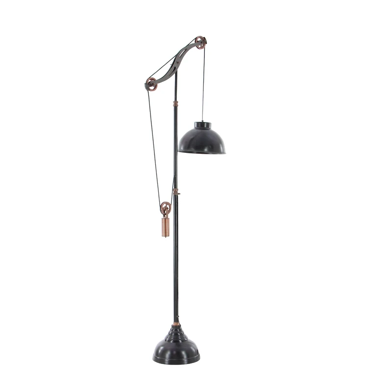 79" Black Metal Industrial Floor Lamp
