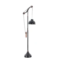 79" Black Metal Industrial Floor Lamp