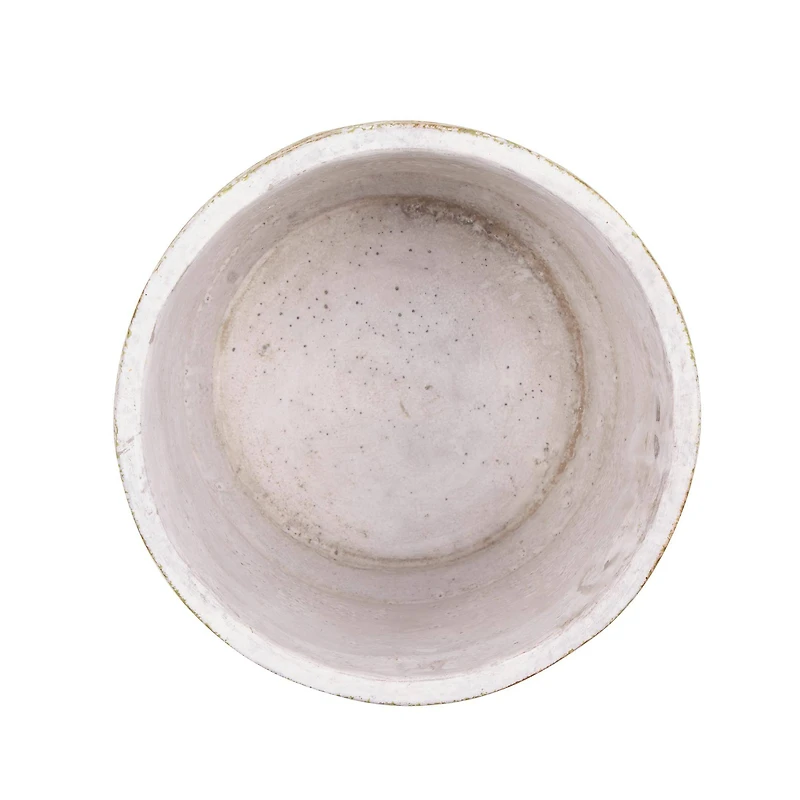 Abstract Gold & White Cement Flower Pot Set