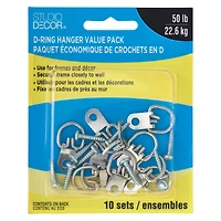 12 Packs: 10 ct. (120 total) D-Ring Hanger Value Pack by Studio Décor®