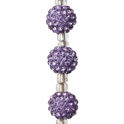 Lavender Rhinestone Studded Round Beads, 10mm by Bead Landing™