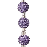 Lavender Rhinestone Studded Round Beads, 10mm by Bead Landing™