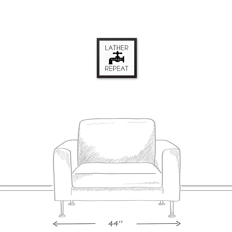 Lather Repeat 12" x 12" Black Framed Canvas