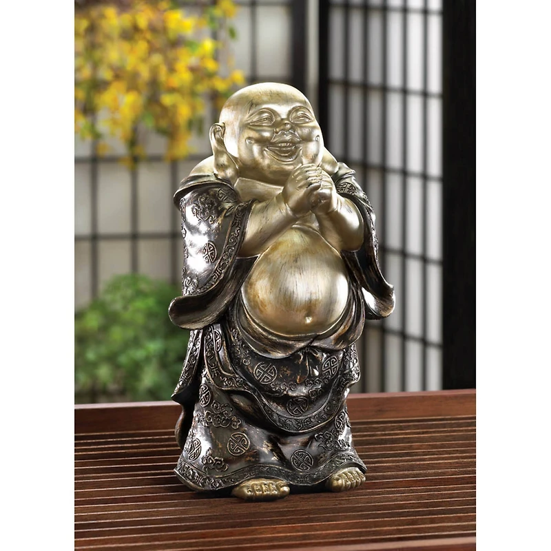 Standing Happy Buddha Figurine 6" x 4" x 10