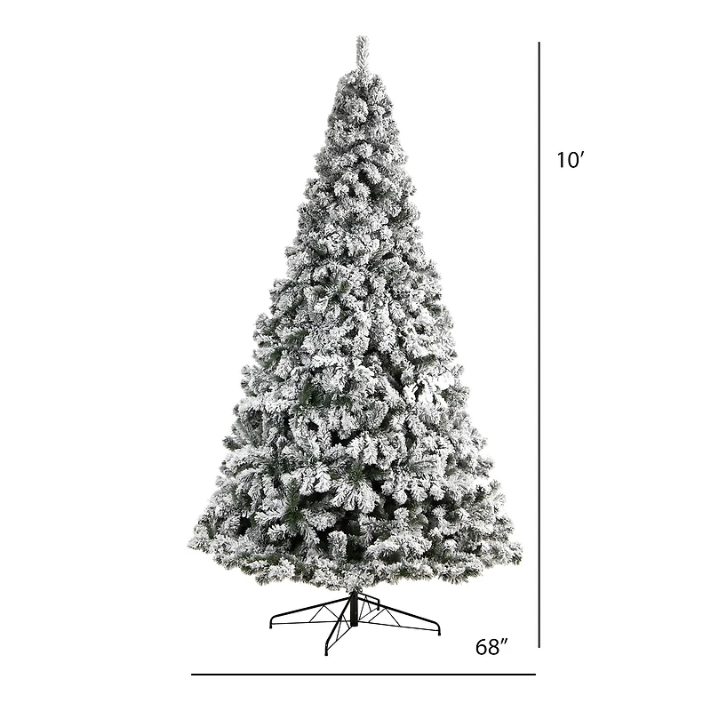 10ft. Unlit Flocked West Virginia Fir Artificial Christmas Tree