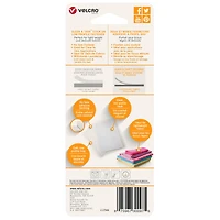 VELCRO® Brand Sleek & Thin™ White Stick On Fastener Rectangle