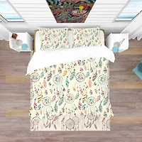 Designart 'Pattern with Native Indian-American Dream Catcher' Southwestern Bedding Set