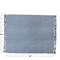 Hello Honey® Gingham Woven Recycled Cotton Blend Throw Blanket with Fringe
