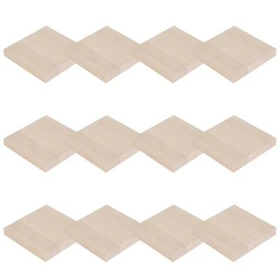 12 Pack: 5" Square Pinewood Plaque by Make Market®