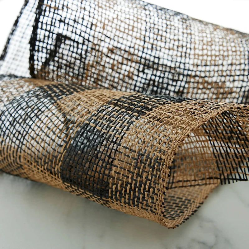 10" x 19ft. Black & Natural Plaid Poly Burlap Mesh by Celebrate It™