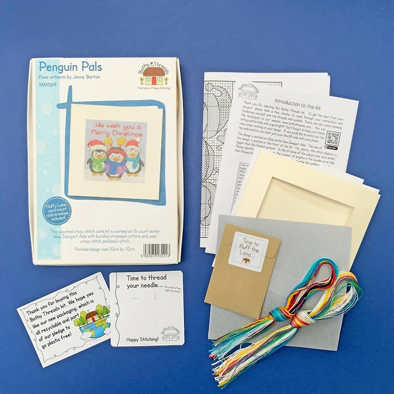 Bothy Threads Penguin Pals Counted Cross Stitch Christmas Card Kit