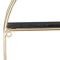 Hello Honey® Metal & Wood Gold Oval Wall Shelf