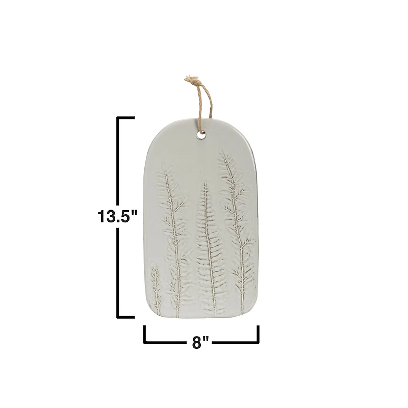 Hello Honey® Small White Porcelain Serving Tray with Fern Fronds