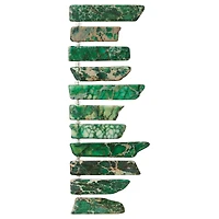 12 Pack:  Green Dyed Imperial Jasper Stick Beads by Bead Landing™