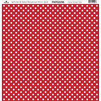 Paper Café White & Red Reverse Mini Dot 12" x 12" Cardstock, 15 Sheets