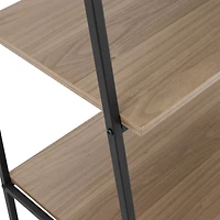 Walker Edison 72" Mocha Industrial Modern Ladder Bookshelf