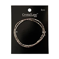 Crystal Lane DIY Silver & Light Rose Rhinestones Bracelets, 2ct.
