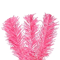 3ft. Pre-Lit Pink Tinsel Artificial Christmas Tree, Clear Lights