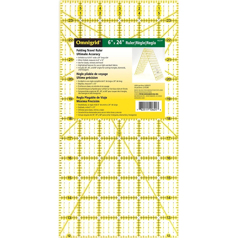 Omnigrid® Folding Rectangle Quilting Ruler, 6" x 24"