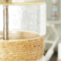 Set of 2 Silver Glass Rustic Table Lamp, 31"