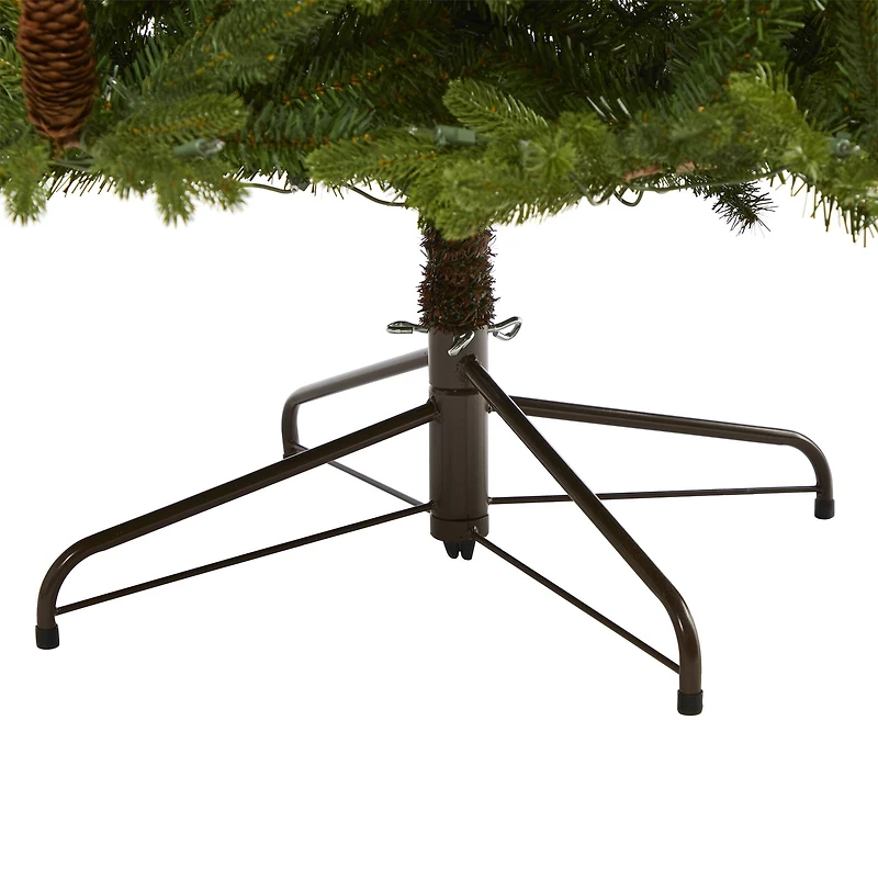 7.5ft. Pre-Lit Yukon Mountain Fir & Pinecones Artificial Christmas Tree with Clear Lights