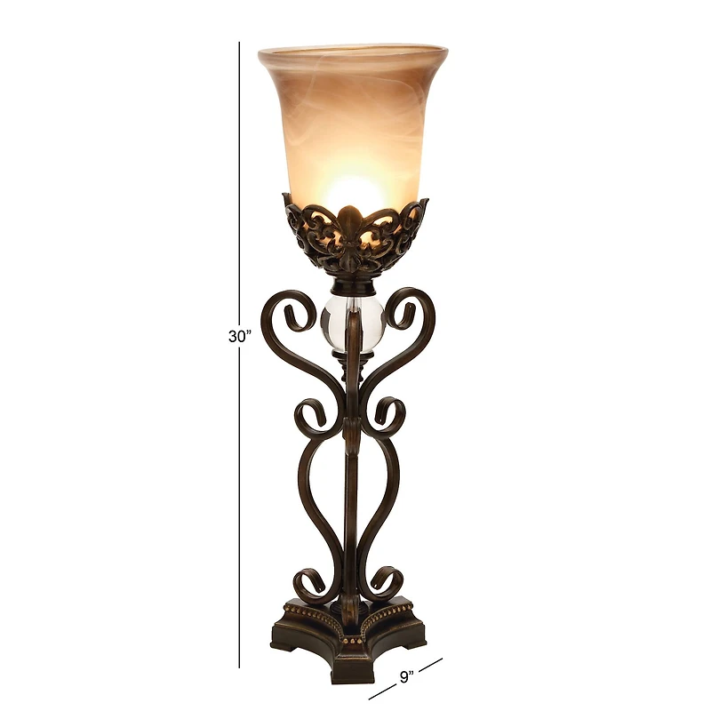 Set of 2" Brown Metal Mediterranean Uplight