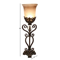 Set of 2" Brown Metal Mediterranean Uplight