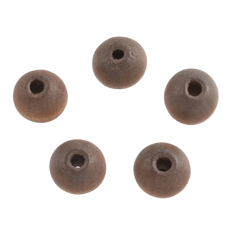 11mm Dark Wooden Round Beads by Bead Landing™