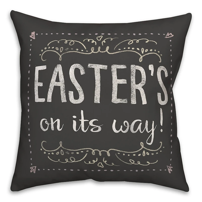 Easter Chalk Pillow 2 18" x 18" Throw Pillow