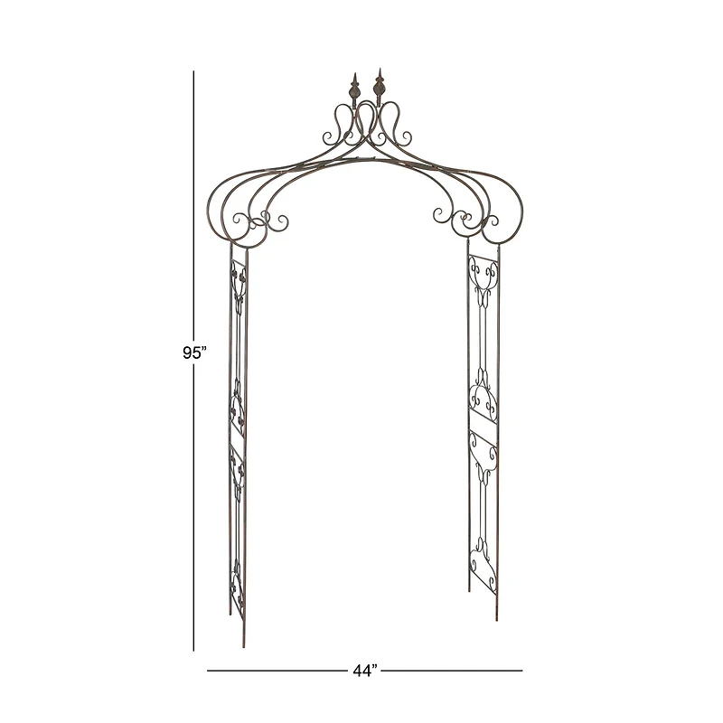 8ft. Black Iron Traditional Garden Archway Arbor