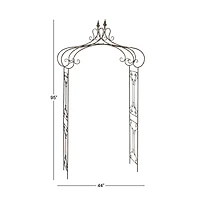 8ft. Black Iron Traditional Garden Archway Arbor