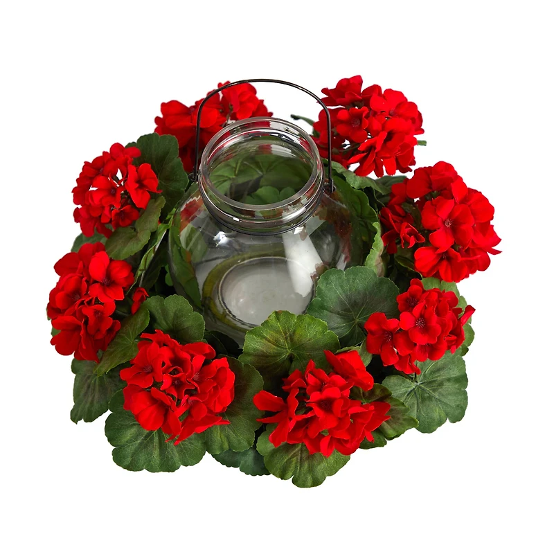 16" Artificial Geranium Candelabrum
