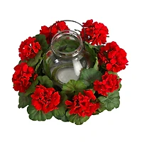16" Artificial Geranium Candelabrum