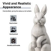 Glitzhome® 22.75" MGO White Standing Rabbit Statue